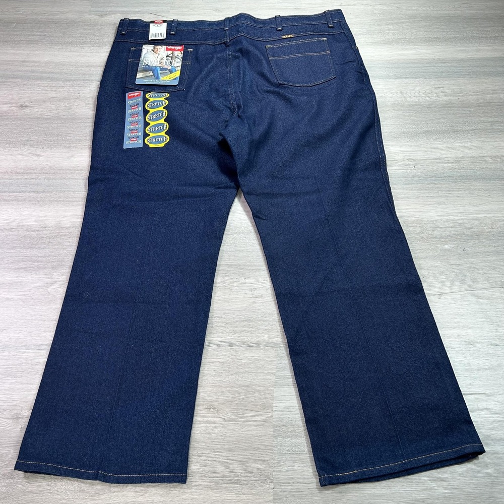Wrangler Hero Jeans Mens 50x30 Dark Blue Stretch Classic 5-Pocket Flex-Fit Waist
